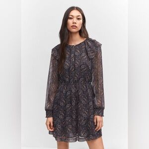 Paisley chiffon mini dress